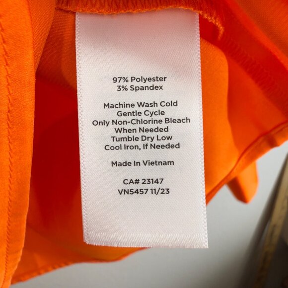 NWT Talbots Women’s Large Satin Blend Orange Pull-on Blouse Top Business - Picture 13 of 16